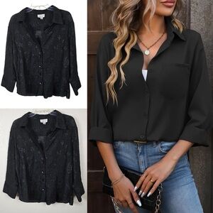 Vintage Black Sheer Witchy Vamp Dark Fairy Siren Blouse